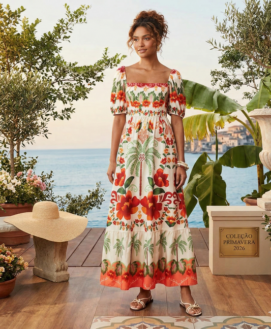 VESTIDO MIDI PALMEIRA EQUATORIAL