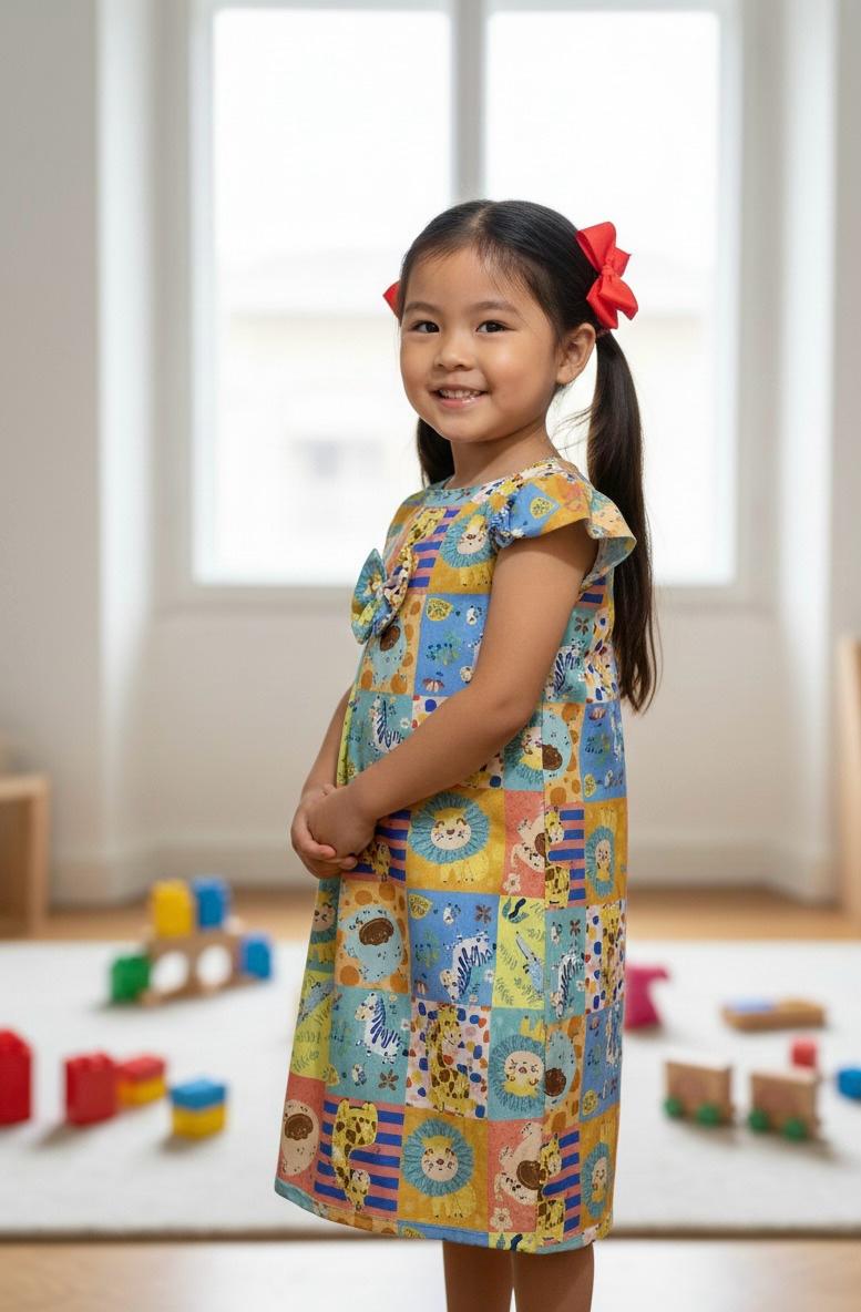 VESTIDO TRAPÉZIO BICHINHOS