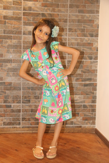 VESTIDO TRAPÉZIO CASUAL PASSARINHO